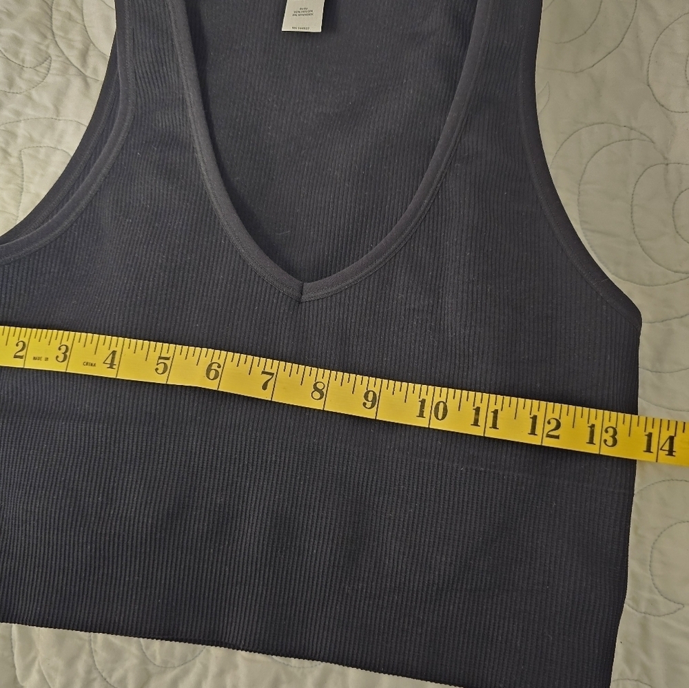 90 Degree By Reflex Rib Seamless High Line Black Tank Top Women's Medium - Picture 5 of 6